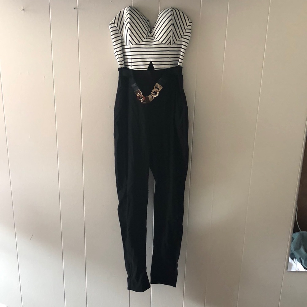 Material Girl Black & White Jumpsuit